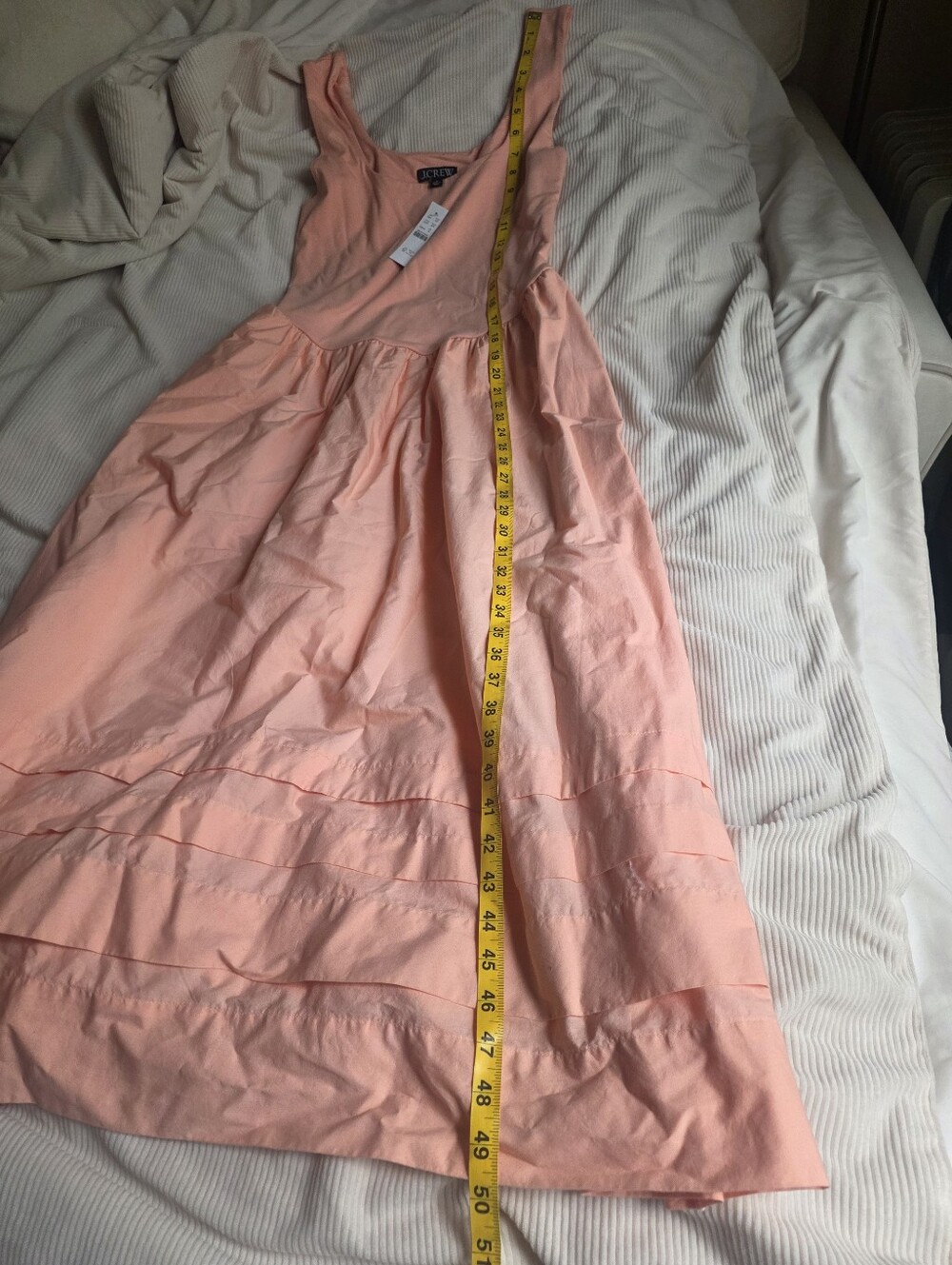 J.Crew Drop-waist Mixy Dress Peach SZ M nwt - Picture 7 of 13